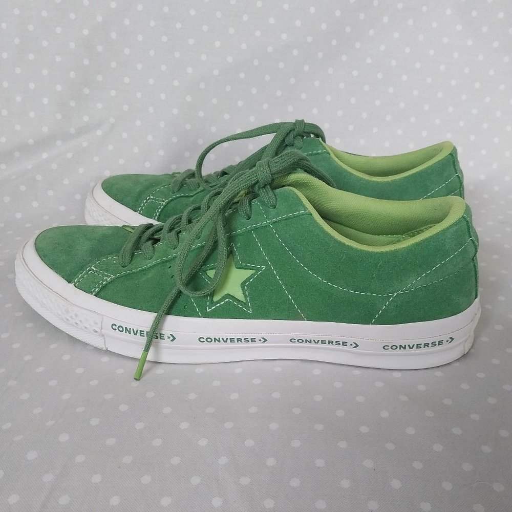 Converse One Star Ox Mint Green Suede Low Top Lace Up Sneakers